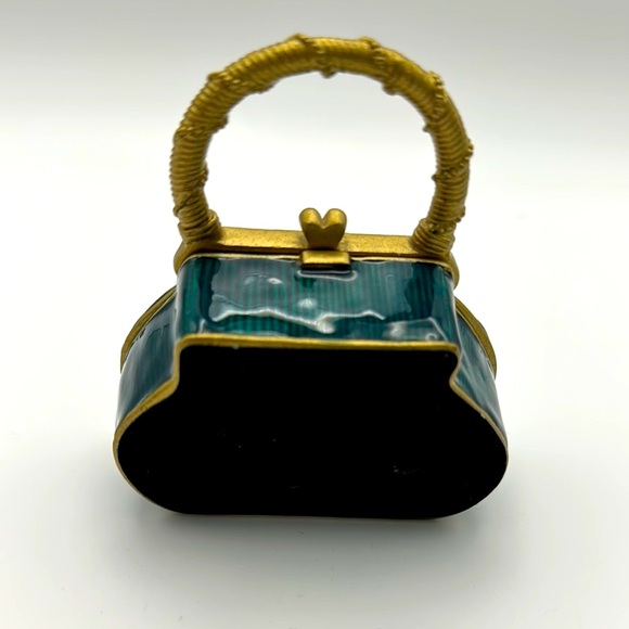 Unique Blue and Gold Handbag-shaped candle & mirror. - Picture 4 of 8